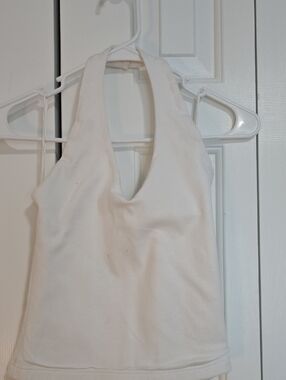 White Halter Tank Top - Women